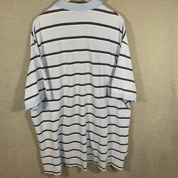 S Polo Ralph Lauren Polo Shirt Men Short Sleeve Cotton Size 3XB Big Blue Striped - Picture 3 of 6